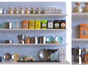 kitchen decor set 004 Model 3D