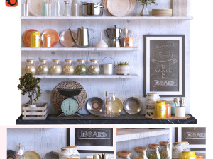 kitchen decor set 003 Model 3D
