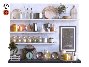 kitchen decor set 003 3D Model