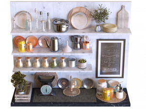 kitchen decor set 003 3D Model