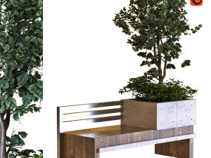 tree in box set030 bench pbr mtl 3D-Modell