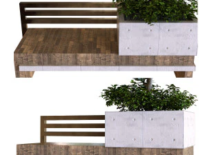 tree in box set030 bench pbr mtl 3D Model