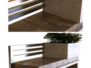 tree in box set030 bench pbr mtl 3D Model