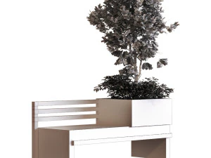 tree in box set030 bench pbr mtl 3D Model