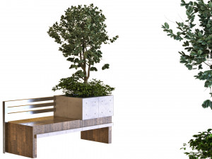 tree in box set030 bench pbr mtl 3D 模型
