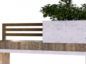 tree in box set030 bench pbr mtl 3D Model