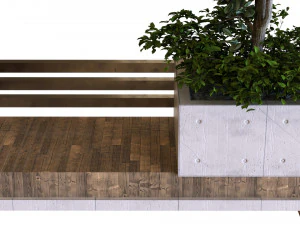 tree in box set030 bench pbr mtl 3D Model