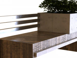 tree in box set030 bench pbr mtl 3D Model