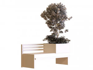 tree in box set030 bench pbr mtl 3D Model