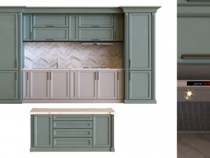 kitchen set 007 lowpoly 3D Model