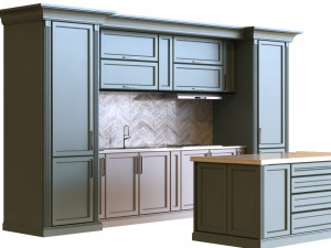 kitchen set 007 lowpoly 3D Model
