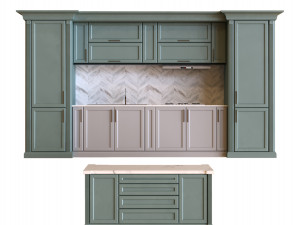 kitchen set 007 lowpoly 3D Model