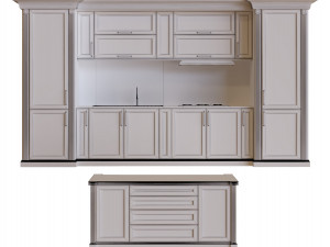 kitchen set 007 lowpoly 3D Model