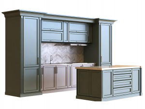 kitchen set 007 lowpoly 3D Model