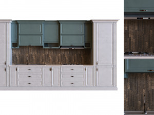 kitchen set 008 pbrmtl 3D-Modell