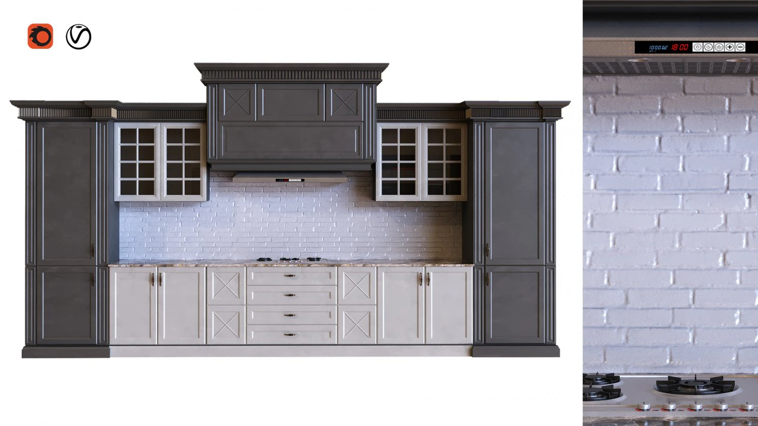 kitchen set 009 pbr mtl 3D Model .c4d .max .obj .3ds .fbx .stl .blend 