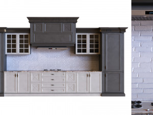 kitchen set 009 pbr mtl Modèle 3D