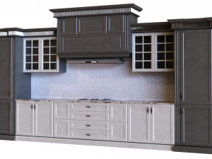 kitchen set 009 pbr mtl Model 3D
