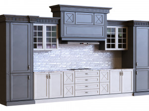 kitchen set 009 pbr mtl Model 3D