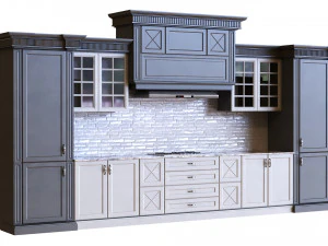 kitchen set 009 pbr mtl 3D Model