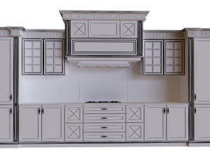 kitchen set 009 pbr mtl Model 3D