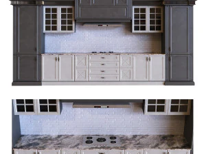 kitchen set 009 pbr mtl 3D Model