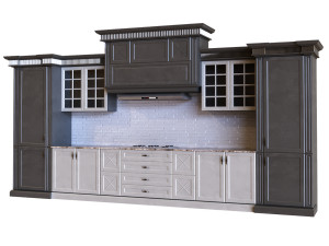 kitchen set 009 pbr mtl Model 3D