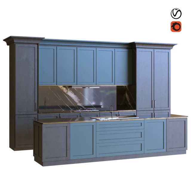 kitchen set 010 3D Model .c4d .max .obj .3ds .fbx .stl .blend 