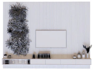 tv wall set 010 3D Model