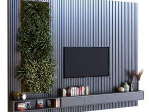 tv wall set 010 3D मॉडल