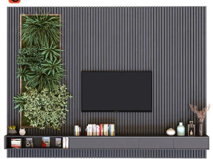 tv wall set 010 3D Model