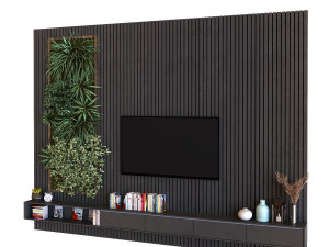tv wall set 010 3D मॉडल