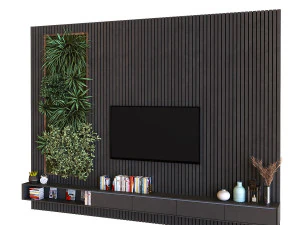 tv wall set 010 3D Model