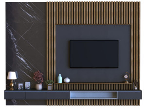 tv wall set 012 3D Модель