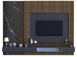 tv wall set 012 3D Model