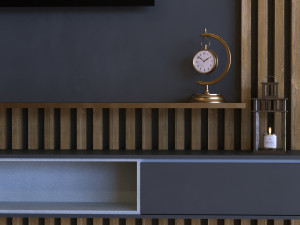 tv wall set 012 3D Модель
