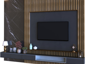 tv wall set 012 3D Модель