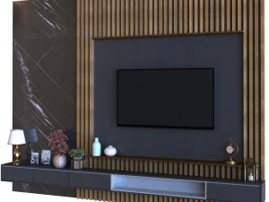tv wall set 012 3D Model