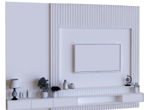 tv wall set 012 3D Модель