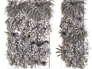 green wall vertical plant set 036 Modelo 3D