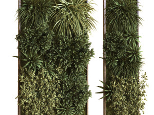 green wall vertical plant set 036 Modelo 3D