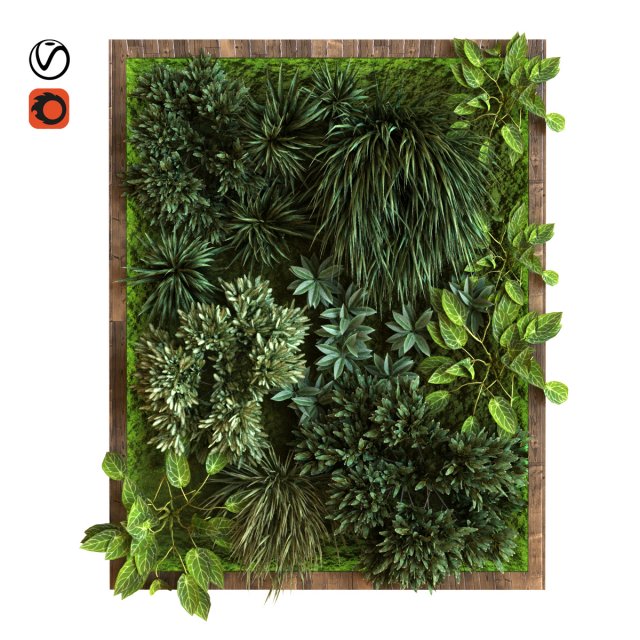 vertical plant set 037 3D 模型 .c4d .max .obj .3ds .fbx .stl .blend 