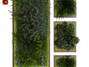 green wall set 039 3D Model