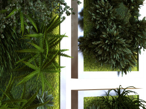 green wall set 039 3D Model
