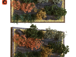 green wall set 040 3D Model