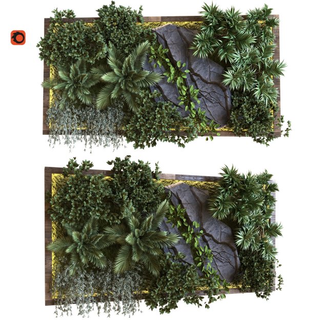 green wall set 041 3D Model .c4d .max .obj .3ds .fbx .stl .blend 