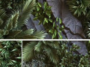 green wall set 041 3D Model
