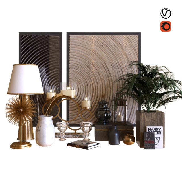 decoration set 011 3D Model .c4d .max .obj .3ds .fbx .stl .blend 