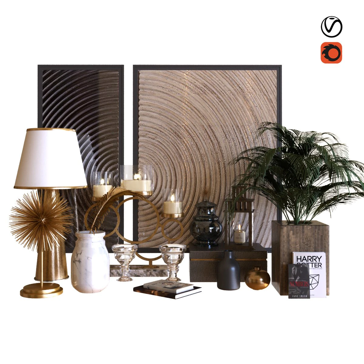 set di decorazioni 011 Modello 3D .c4d .max .obj .3ds .fbx .stl .blend 