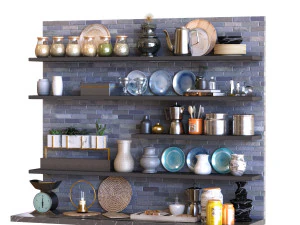 주방 장식 세트 005 3D 모델